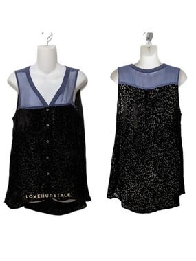 GYPSY JUNKIES Silk Velvet Flocked Sleeveless Top S
